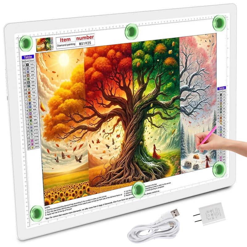 TOHETO Bright Light Pad for Drawing, A2-90-01-White - Image 1