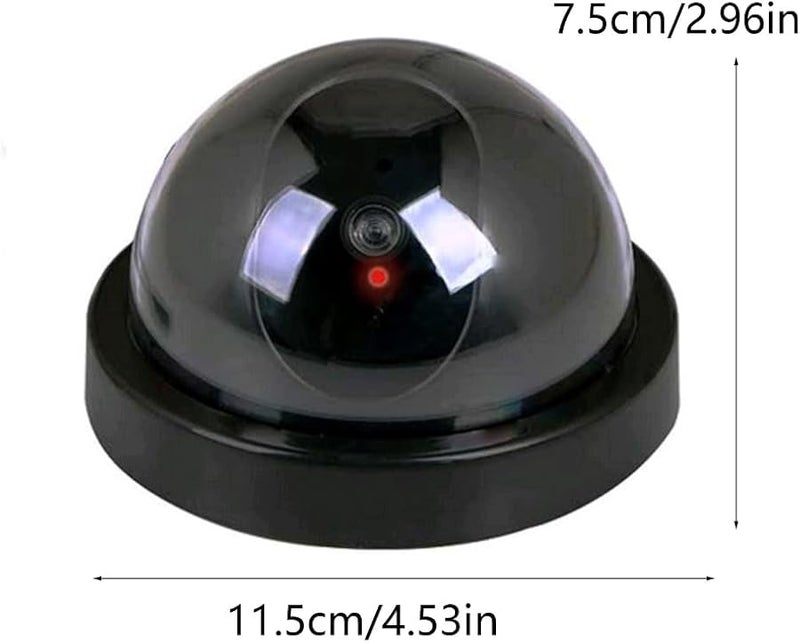 Fake Dome Security Camera Battery Powered Indoor Outdoor Surveillance Simulation - Image 2