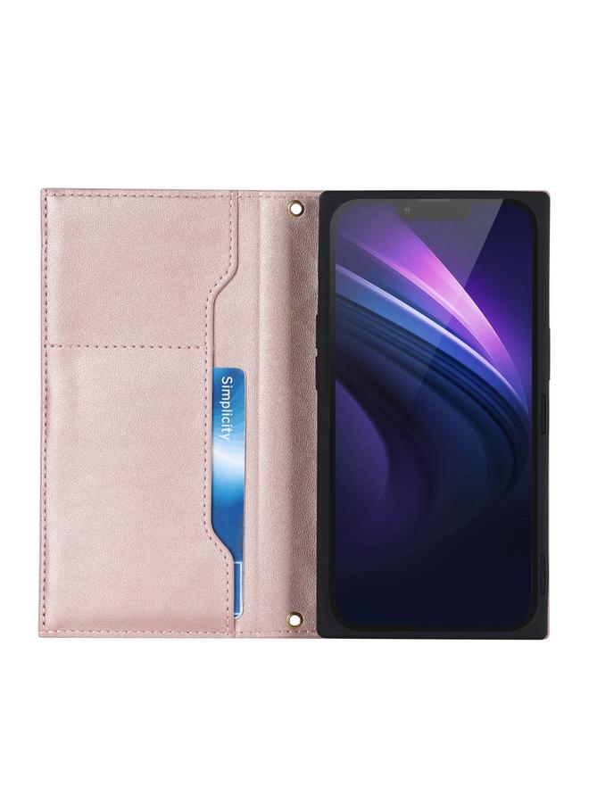 اس-توب جراب هاتف iPhone 13 Pro مصنوع من الجلد مع حزام وسحاب وملمس شبكي - Image 4