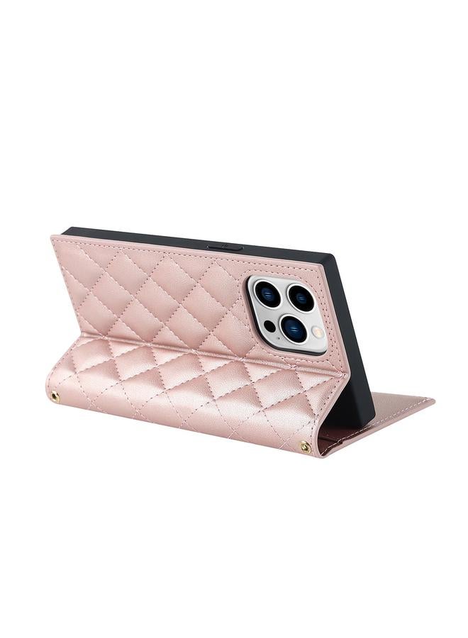 اس-توب جراب هاتف iPhone 13 Pro مصنوع من الجلد مع حزام وسحاب وملمس شبكي - Image 5