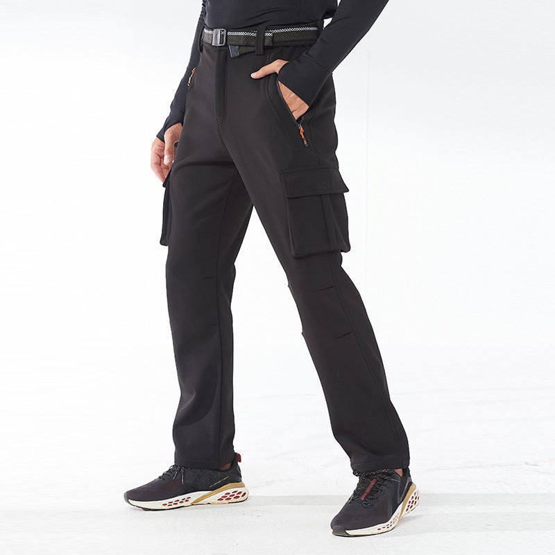Winter Outdoor Soft Shell Pants For Men And Women, Velvet Warm And Windproof, Multi-Flap Pocket Pants Assault Pants, Velvet And Thickeneded Hiking Pants For Hiking - Image 5