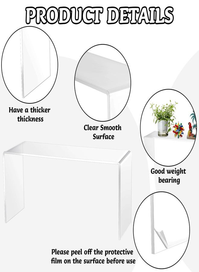 Soaoo 4 Pcs Large Clear Acrylic Riser for Display Acrylic Shelf Riser Jewelry Stand Retail Desktop Display Stand for Cupcake, Collectibles, Organize, Decor(13 x 4.5 x 6 Inches) - Image 3