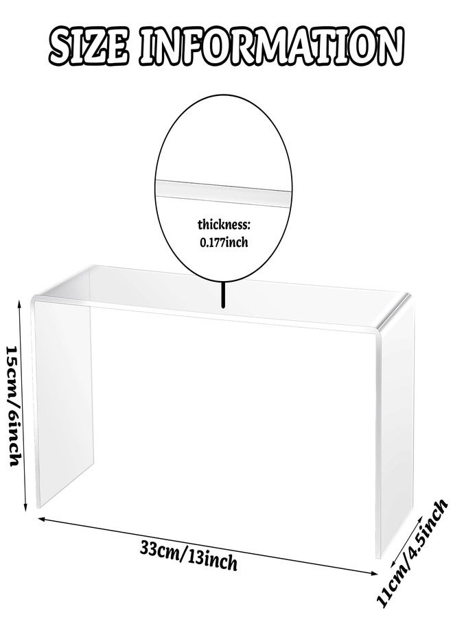 Soaoo 4 Pcs Large Clear Acrylic Riser for Display Acrylic Shelf Riser Jewelry Stand Retail Desktop Display Stand for Cupcake, Collectibles, Organize, Decor(13 x 4.5 x 6 Inches) - Image 2