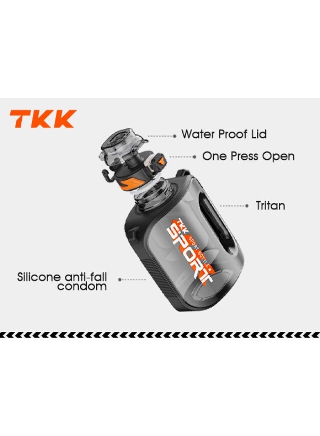 TKK 2000ml BPA Free Tritan water bottle for Gym Yoga Travel Camping Outdoor with Rope for Ease of Carry, comes with Straw | White - Image 5