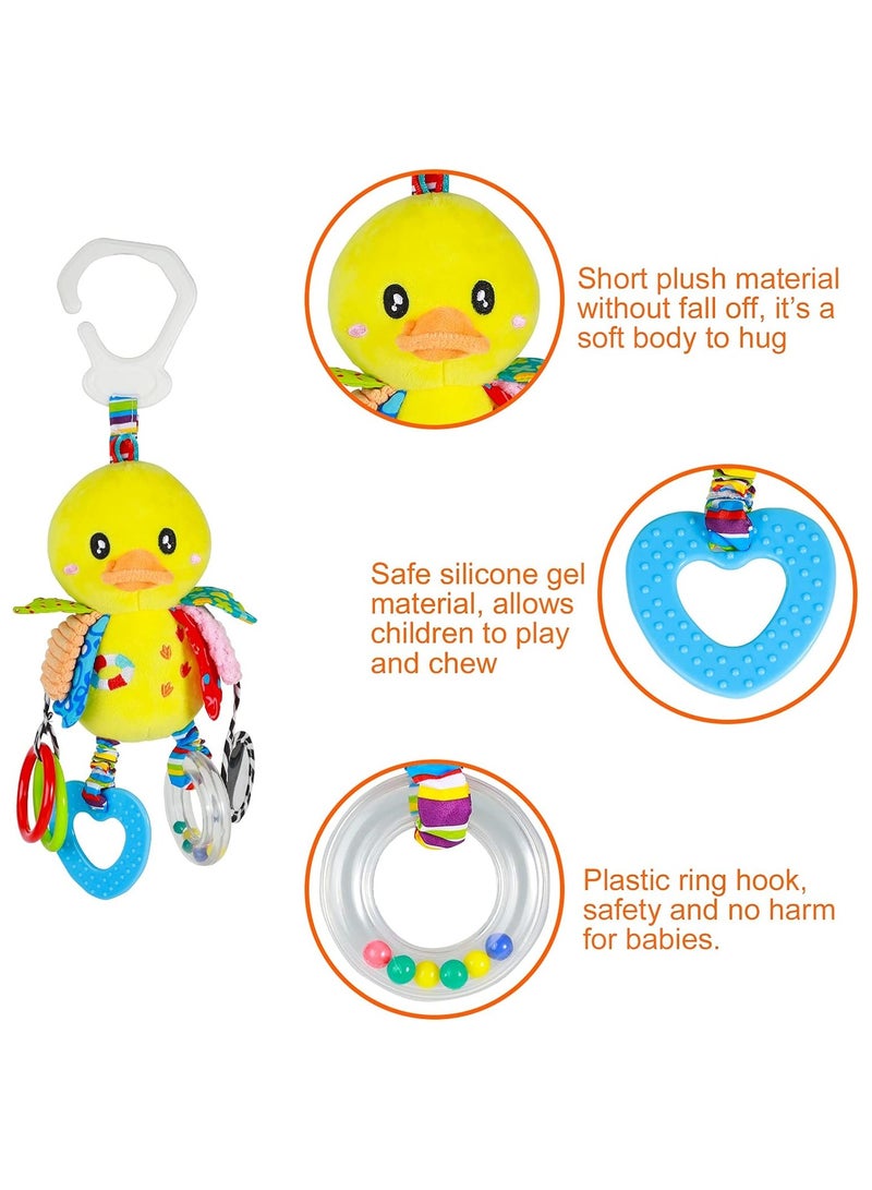 happy monkey Baby Stroller Toy and Car Seat Toy for Infant with Teether Hanging Rattle Toys Soft Plush Baby Toys for Boys and Girls 3-12 Months  - Image 2