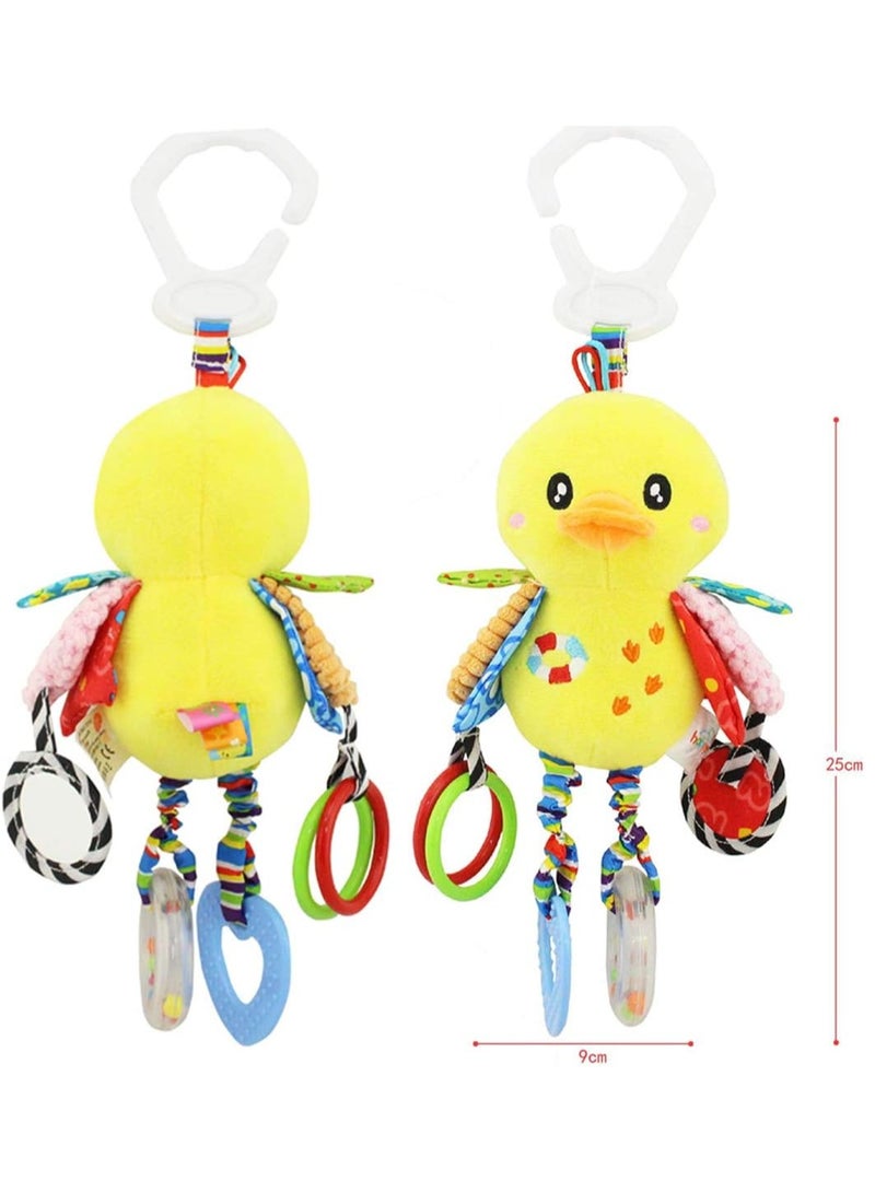happy monkey Baby Stroller Toy and Car Seat Toy for Infant with Teether Hanging Rattle Toys Soft Plush Baby Toys for Boys and Girls 3-12 Months  - Image 5