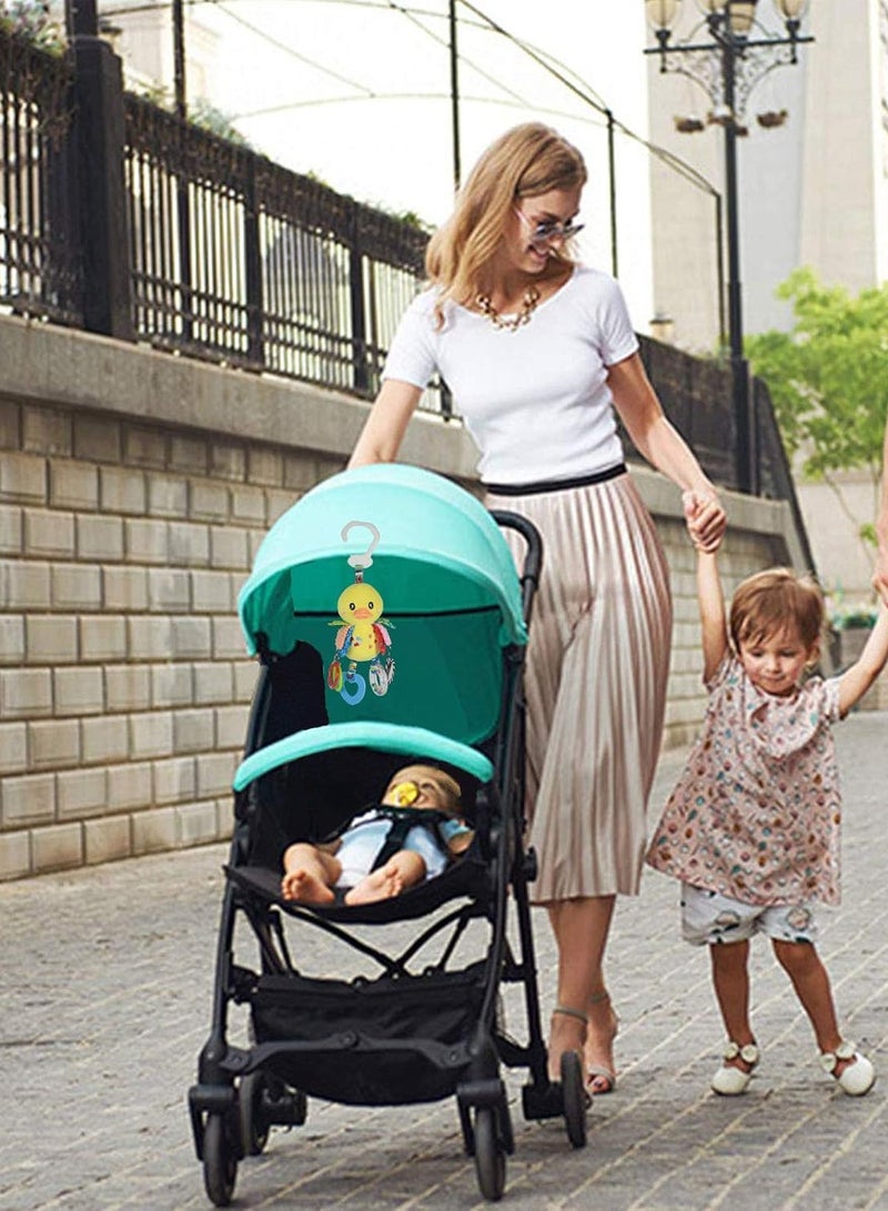 happy monkey Baby Stroller Toy and Car Seat Toy for Infant with Teether Hanging Rattle Toys Soft Plush Baby Toys for Boys and Girls 3-12 Months  - Image 4