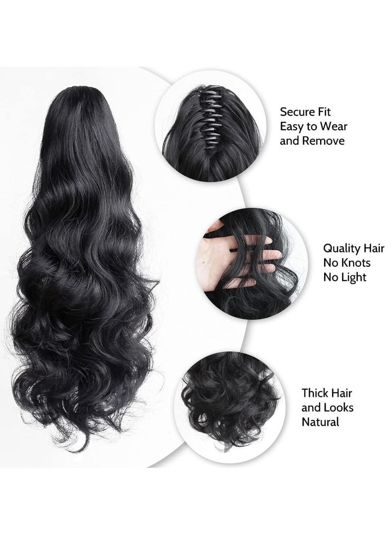 Estelle Hair Extensions Ponytail Extension Claw Wavy Fake Hair Synthetic Clip in Ponytail Wig Daily Fluffy Curly Pony Tail Blonde Hair Pieces for Women - Image 5
