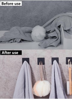 CityRiya-Long Adhesive Hooks Heavy Duty Wall Hooks Towel Hooks Stainless Steel Adhesive Coat Hooks Self Adhesive Holders for Bathroom Door Hanging Clothes Robes Bags  - Image 3