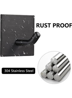 CityRiya-Long Adhesive Hooks Heavy Duty Wall Hooks Towel Hooks Stainless Steel Adhesive Coat Hooks Self Adhesive Holders for Bathroom Door Hanging Clothes Robes Bags  - Image 5