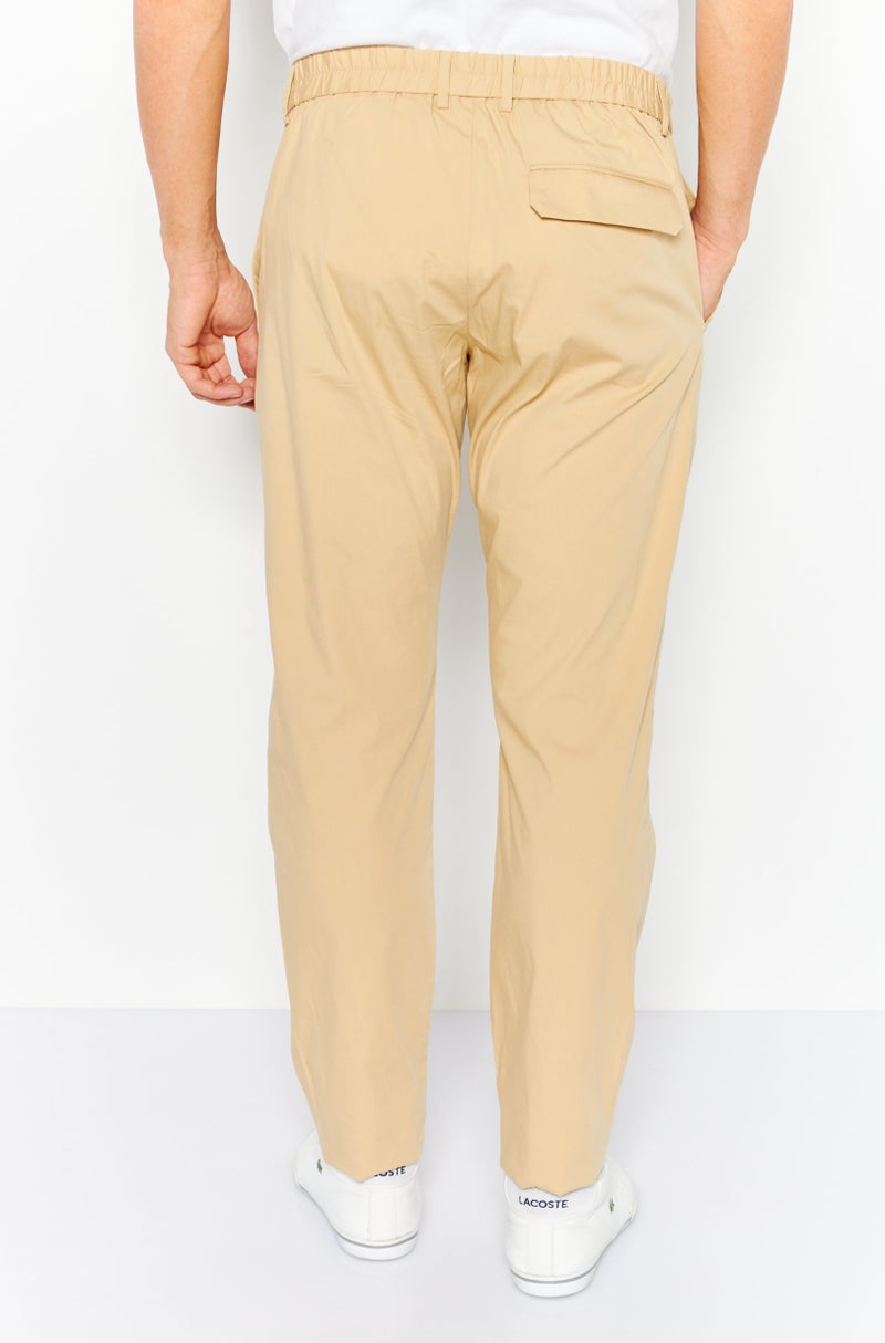 ESPRIT Men Slim Fit Stretchable Solid Chino Pants, Beige - Image 4