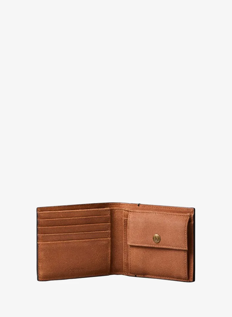 Calvin Klein  Suede Monogram Bifold Wallet with Coin Pouch for Men | Best Price UAE