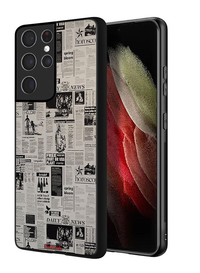 Tolwak Samsung Galaxy S21 Ultra 5G Protective Case Cover Newspaper Recording - Image 1