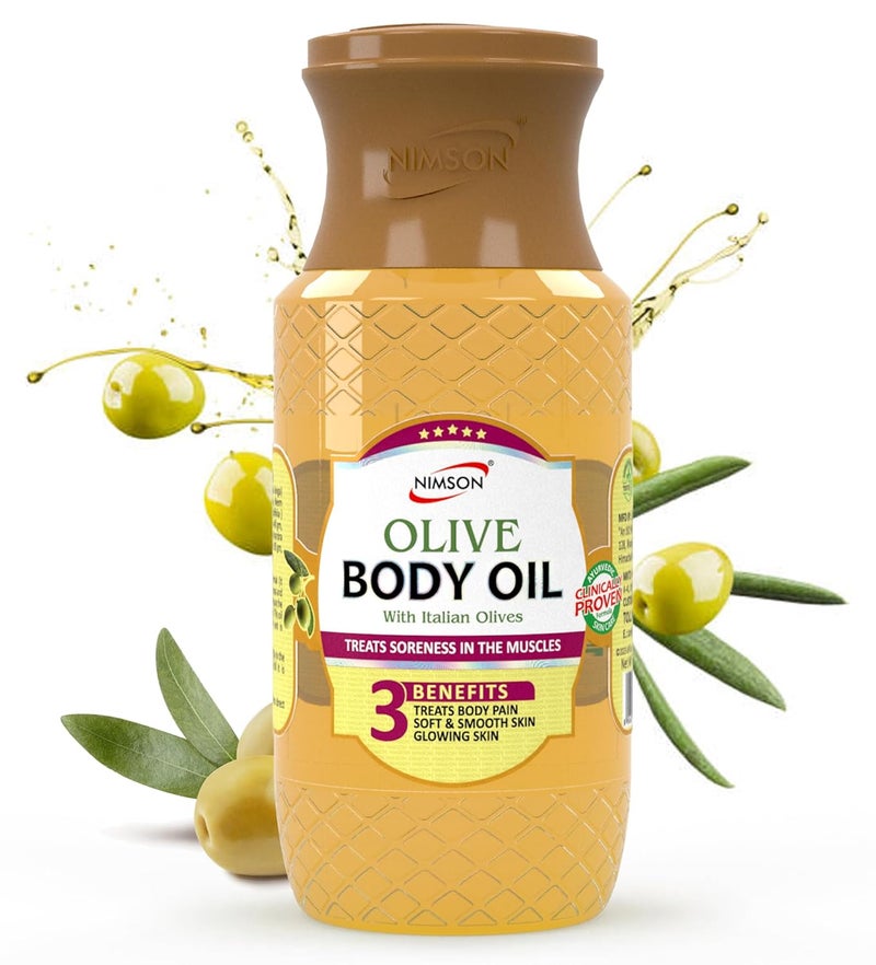 Nimson Olive Body Oil Deep Moisturization Soothing Relief Italian Olives Hydrating Formula 500ml Bottle Dry Skin Radiant Glow Ethically Sourced - Image 1