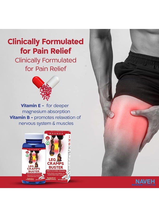 MAGNOX ® Leg Cramps Buster | Magnesium Supplement for Muscle Cramps & Spasms | 380mg Magnesium for Leg Cramps at Night | 3X More Absorption | Dead Sea Minerals | Magnesium for Sleep&Muscle | 60 Caps - Image 4