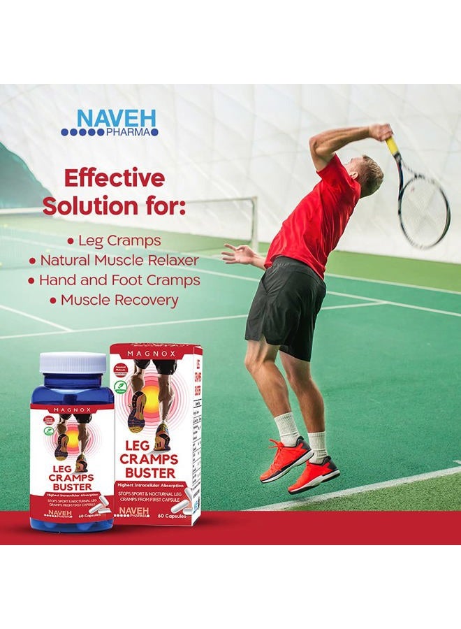 MAGNOX ® Leg Cramps Buster | Magnesium Supplement for Muscle Cramps & Spasms | 380mg Magnesium for Leg Cramps at Night | 3X More Absorption | Dead Sea Minerals | Magnesium for Sleep&Muscle | 60 Caps - Image 2