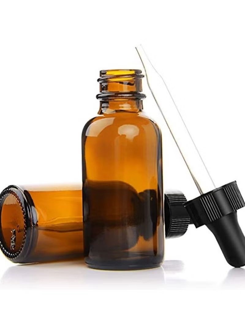 Glass Bottles Essential Oils Glass Eye Dropper 30 ml (1oz) Essential Oils,Glass Eye Dropper Dispenser for Essential Oils, Kitchen Tools, Chemistry Lab Chemicals, Colognes, Amber, 1 fl oz 6 Pack - Image 3