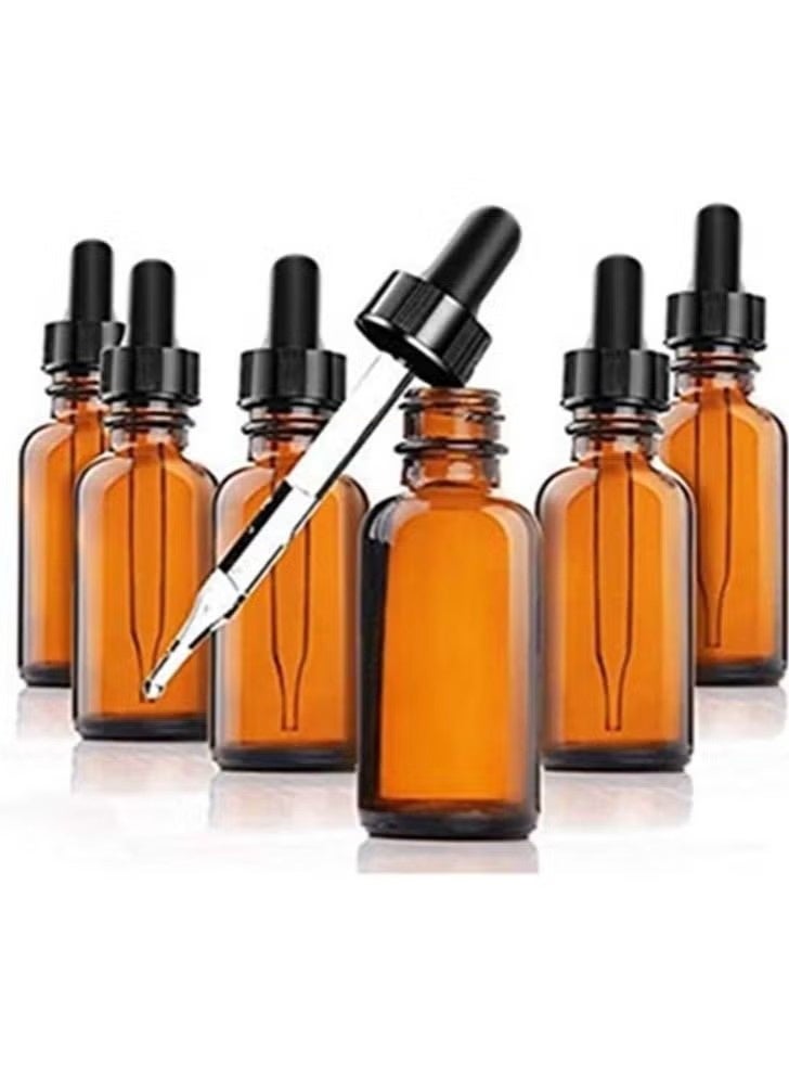 Glass Bottles Essential Oils Glass Eye Dropper 30 ml (1oz) Essential Oils,Glass Eye Dropper Dispenser for Essential Oils, Kitchen Tools, Chemistry Lab Chemicals, Colognes, Amber, 1 fl oz 6 Pack - Image 2