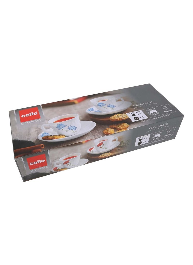 Cello - Cup And Saucer 22cl 12pcs S Bloom - Image 1