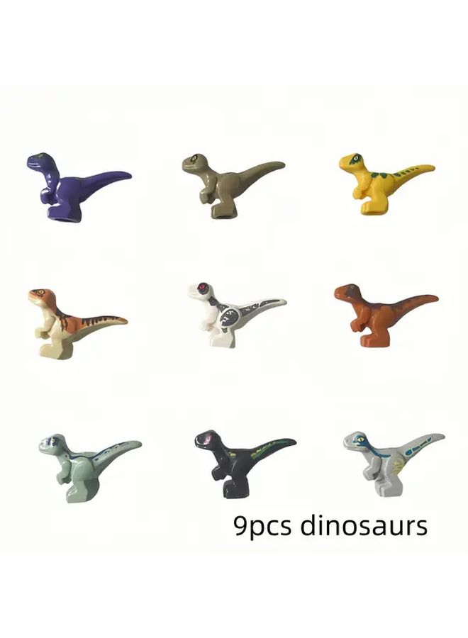 9 Pcs Prehistoric Animals Building Blocks Dinosaur MOC Forest Scene Educational Toys for Kids Adults - Image 1