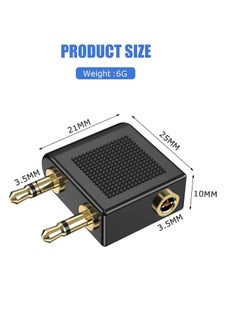 SUNSAR [6 Pack] Airplane Airline Flight Adapters for Headphones, Golden Plated 3.5mm Male to 3.5mm Female Earphone Jack Headset Connector Adapter  - Image 3