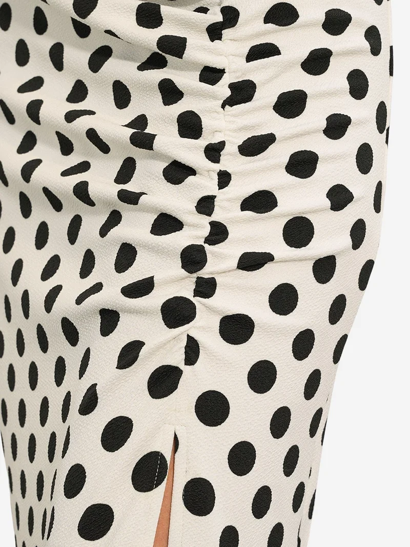 Big Dart Multicolor BDART High Waist Polka Dot Midi Skirt for Women | Best Price UAE