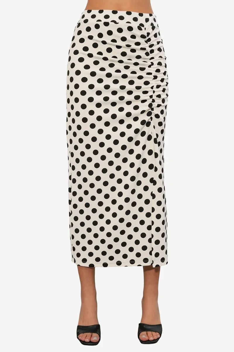 بيغ دارت BDART High Waist Polka Dot Midi Skirt