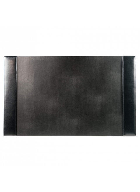 Dacasso Bonded Pad with Side Rails Luxury Leather Desk Blotter for Writing, 30 x 18, Black