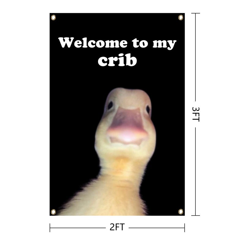 XEODE Welcome to My Crib Flagï¼Œ2x3 Feet Tapestry Funny Poster Durable Man Cave Wall Flag with Brass Grommets room decor for bedroom Banner - Image 2