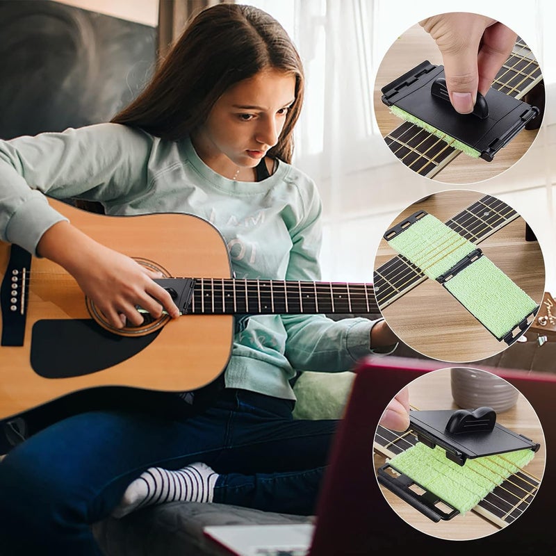 Guitar String Cleaner Scrubber, Fingerboard Cleaning Cloth, Guitar Fretboard Cleaner Wiper, Guitar Cleaning Maintenance Care Kit for Guitar/Bass/Mandolin Instrument Accessories - Image 2