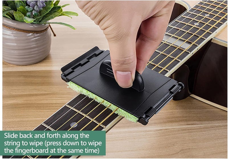 Guitar String Cleaner Scrubber, Fingerboard Cleaning Cloth, Guitar Fretboard Cleaner Wiper, Guitar Cleaning Maintenance Care Kit for Guitar/Bass/Mandolin Instrument Accessories - Image 4
