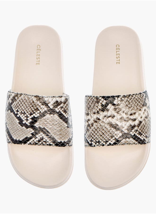Celeste - Womens Animal Print Slip-On Sandals - Image 1