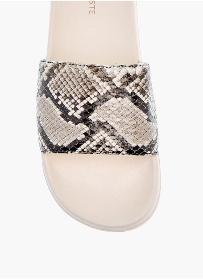 Celeste - Womens Animal Print Slip-On Sandals - Image 1