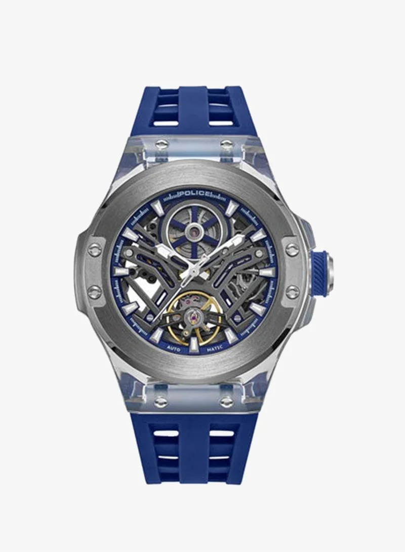 Cyclone Gunmetal Dial Blue Silicone Strap Automatic Watch for Men - 43.5mm