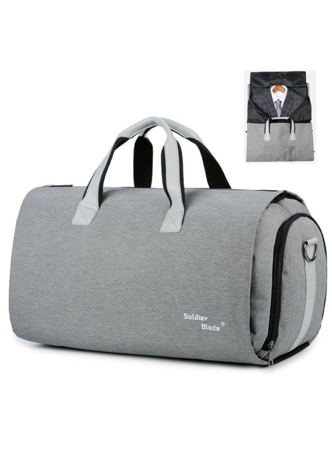 Travel Storage Bag with Adjustable Shoulder Strap & Handle - Versatile for Weekends, Business Trips, Travel Gym Bags for Men Women (Grey)