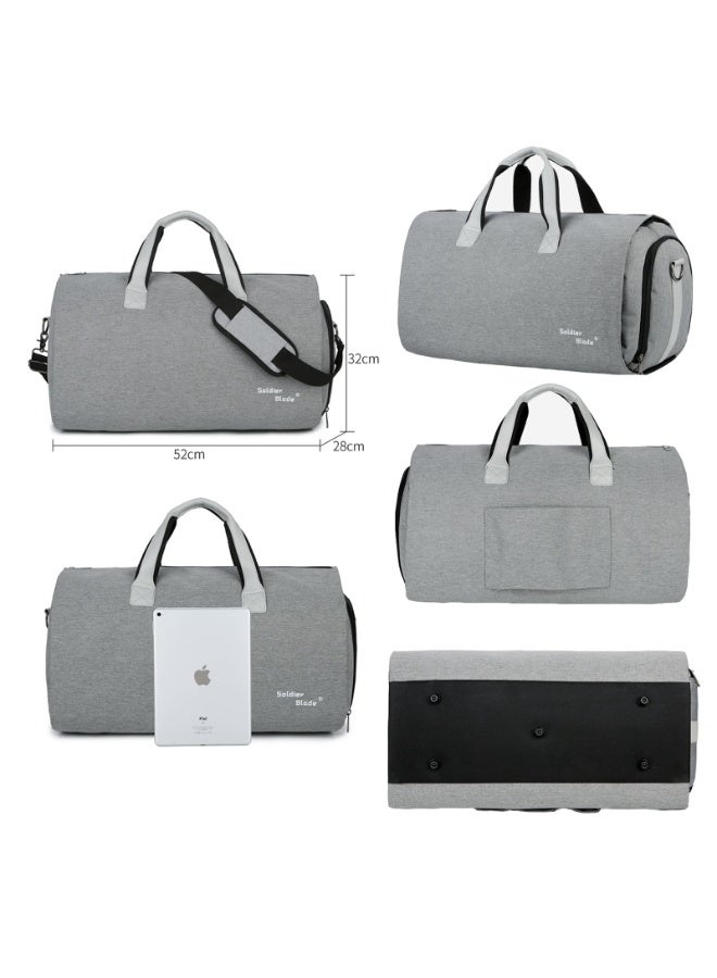 Travel Storage Bag with Adjustable Shoulder Strap & Handle - Versatile for Weekends, Business Trips, Travel Gym Bags for Men Women (Grey) - Image 2