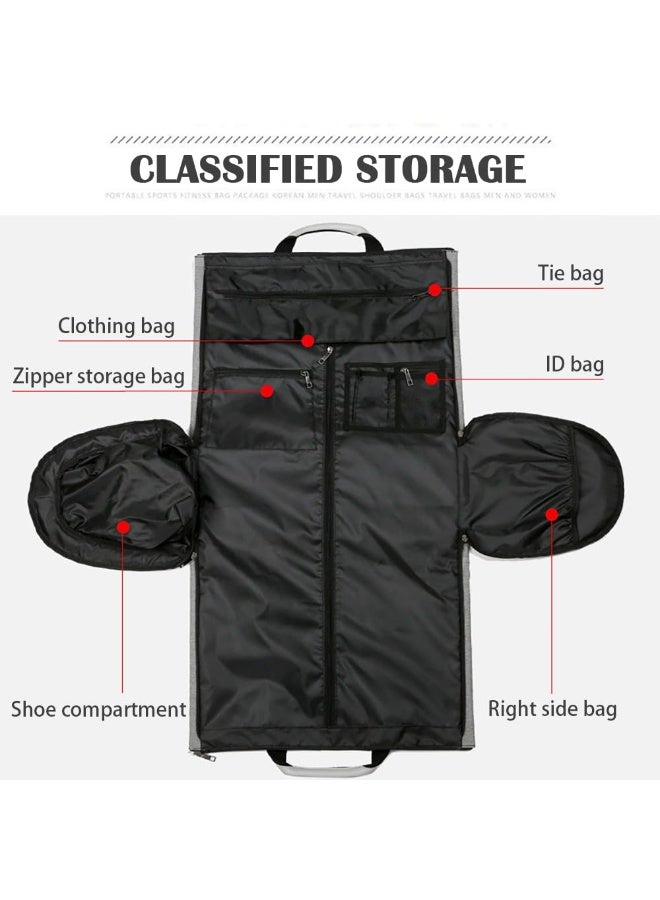 Travel Storage Bag with Adjustable Shoulder Strap & Handle - Versatile for Weekends, Business Trips, Travel Gym Bags for Men Women (Grey) - Image 3