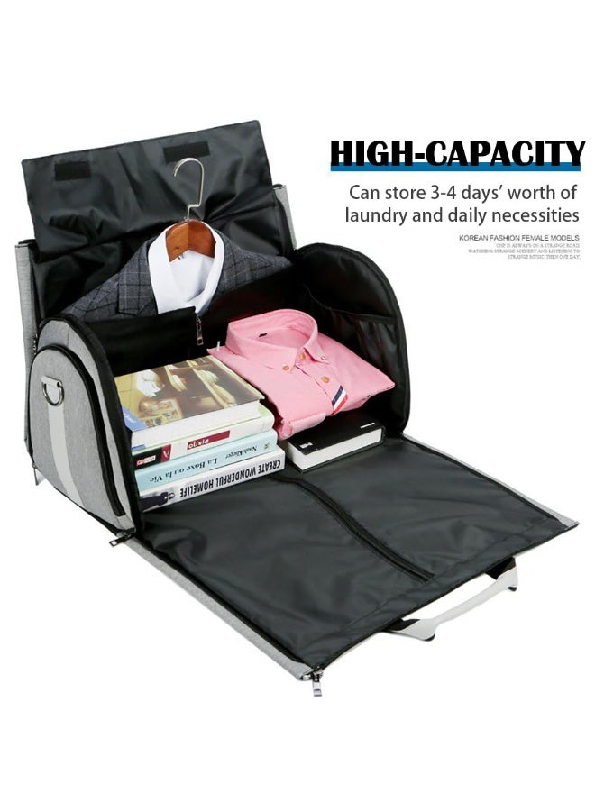 Travel Storage Bag with Adjustable Shoulder Strap & Handle - Versatile for Weekends, Business Trips, Travel Gym Bags for Men Women (Grey) - Image 5