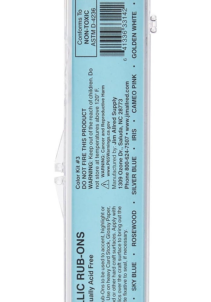 Craft Products Metallic Rub-On Paint Set - 7 Vibrant Colors for Arts and Crafts - Image 3