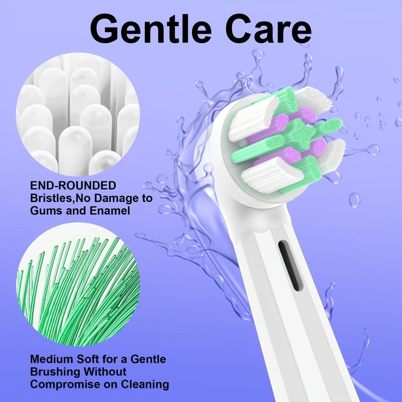 10 Pack Replacement Brush Heads Compatible With Oral B Electric Toothbrush Includes Protective Covers - Image 2