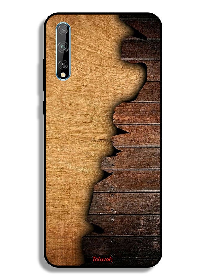 Tolwak Huawei Y8p Protective Case Cover Vintage Wood Pattern - Image 2
