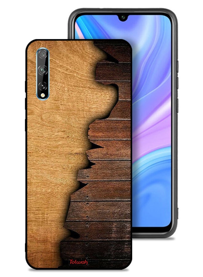 Tolwak Huawei Y8p Protective Case Cover Vintage Wood Pattern - Image 1