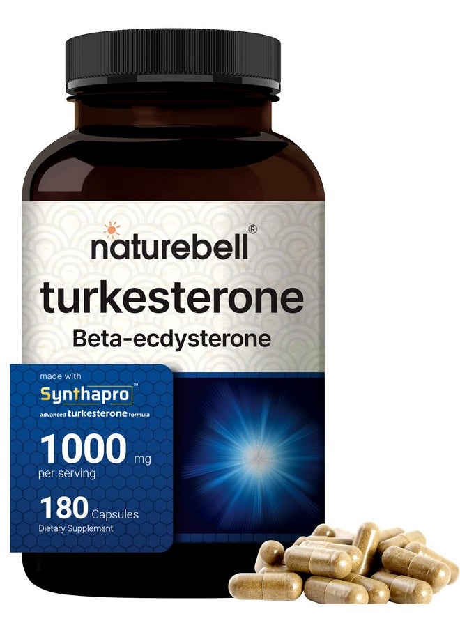 NatureBell - Turkesterone Supplement 500Mg ; 180 Capsules [Plus Beta Ecdysterone 500Mg] Ajuga Turkestanic Extract With Hydroxypropylbetacyclodexrin Highly Bioavailable Plant Based - Image 1
