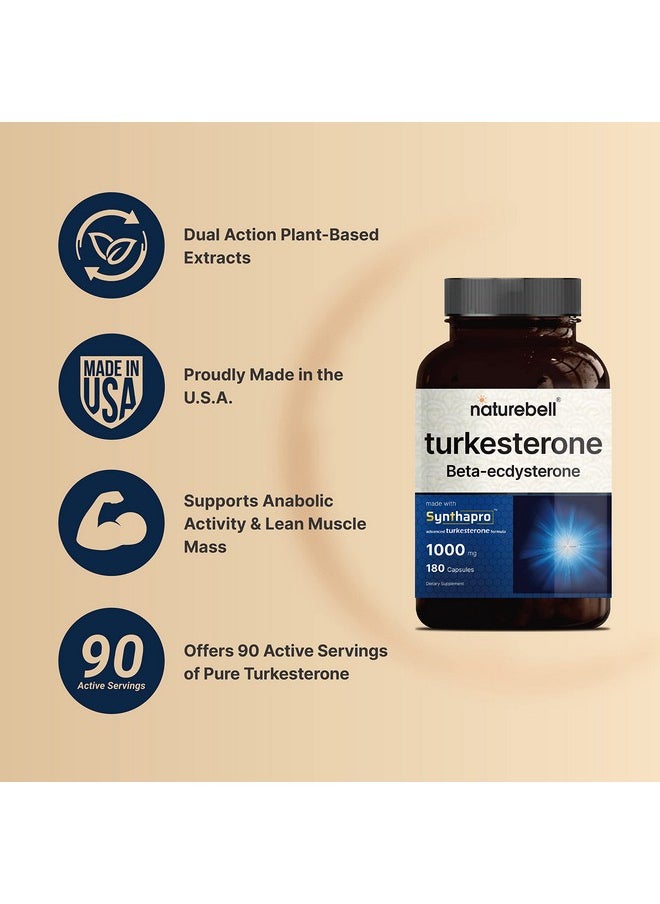 NatureBell - Turkesterone Supplement 500Mg ; 180 Capsules [Plus Beta Ecdysterone 500Mg] Ajuga Turkestanic Extract With Hydroxypropylbetacyclodexrin Highly Bioavailable Plant Based - Image 1