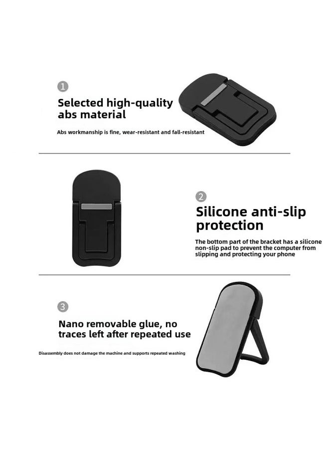 Generic - Laptop Stand Invisible Adhesive Bracket Folding Storage Portable Elevated Rack Keyboard Foot Pad Support Rack-Color:First Level Silver - Image 1