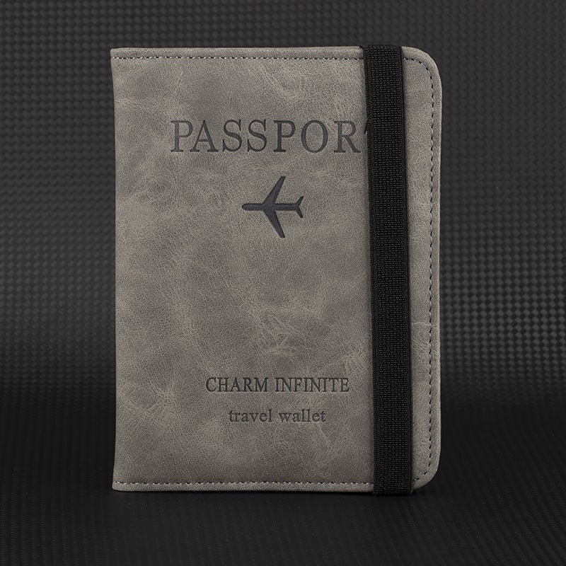 Anti-Theft Brush Study Abroad Travel Passbook Bag Multi-Functional Storage Id Bag Passbook Holder Card Bag High-End Men'S - Image 1