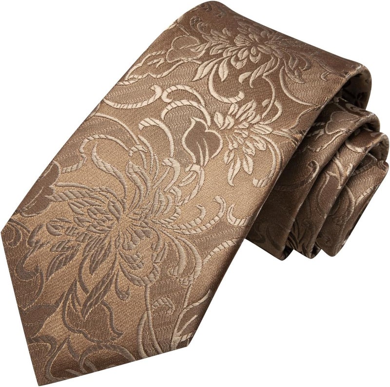 Hi-Tie Silk Paisley Ties for Men Necktie Pocket Square Cufflinks Set Foral Tie Sets Formal Business - Image 3