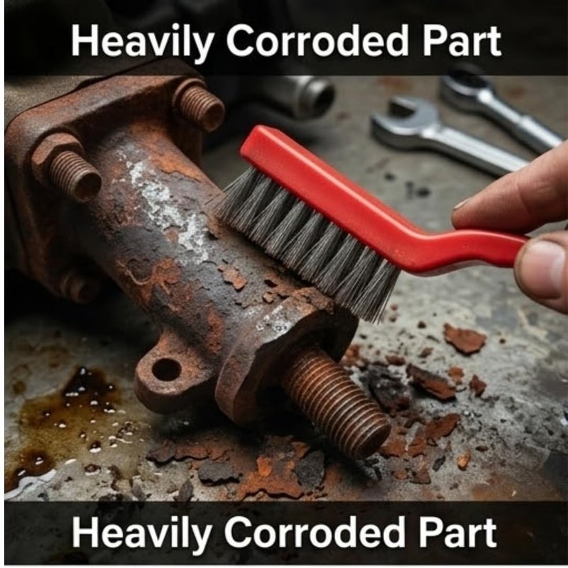 Hasanat Essentials 3-Piece Wire Brush Set - Nylon, Brass, and Stainless Steel Cleaning Brushes for Rust, Dirt, and Paint Scrubbing - Image 3