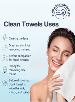 Generic Face Towels, 25cm×30cm Ultra Thick Gentle Exfoliation Disposable Face Towelette, Biodegradable Makeup Remover Dry Wipes , Super Soft Clean Facial Towels Wash Cloth for Sensitive Skin,50 Count,1 Pack  - Image 2