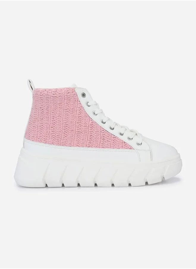 فريش فيت Fresh Feet Crochet High Top Lace-Up Sneakers